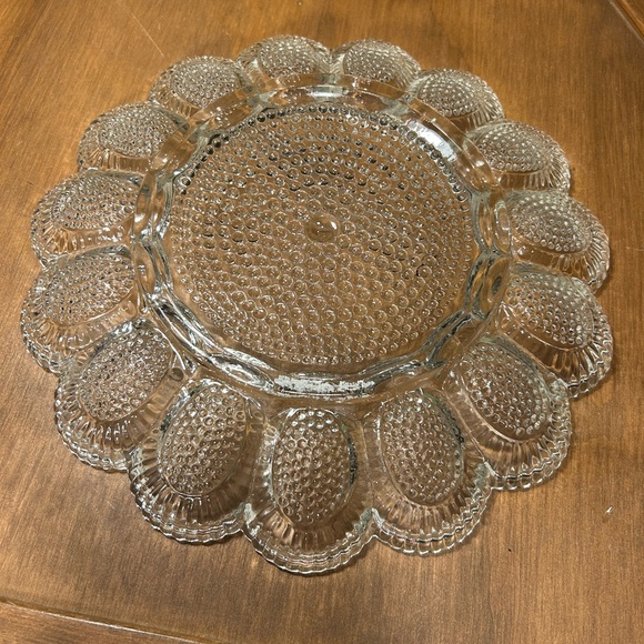 Indiana Glass Hobnail 15 Deviled Egg Plate & Relish Tray Dish Vintage - Picture 6 of 6
